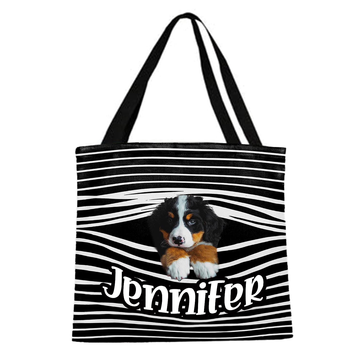 NAZENTI Custom Personalized Dog Tote Bag for Women - Stylish Shoulder Bag for Grocery Shopping, Dog Lover Gift - Perfect for Pet Owners, Dog Walks & Everyday Use