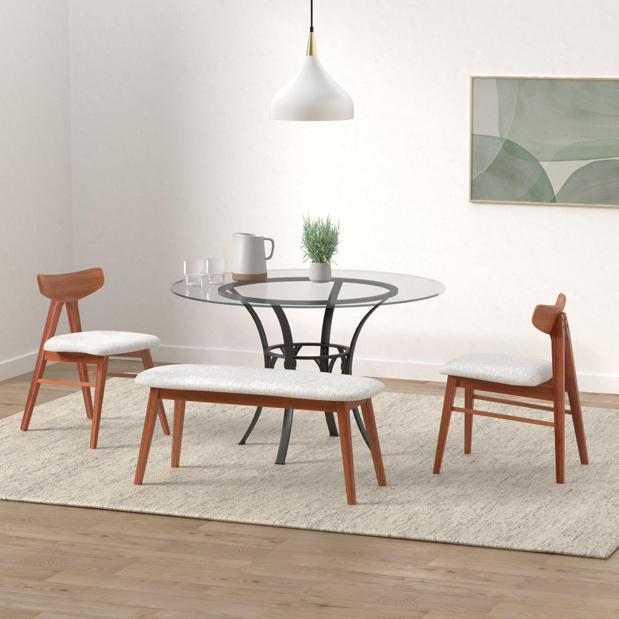 Flash Furniture Carlisle 48-inch Round Glass Dining Table with Sturdy Metal Frame - Clear Glass & Black Finish - Perfect for Kitchen, Dining Room, or Small Space
