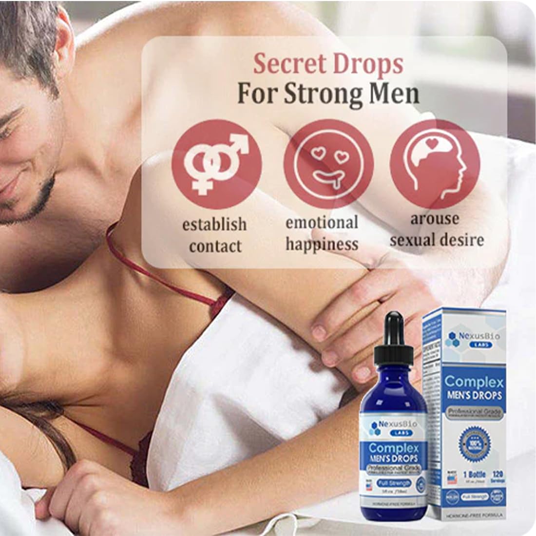 NexusBio Labs Men's Health Supplement Drops - 4 Bottles for Energy, Vitality & Wellness - Perfect for Daily Use, Fitness & Active Lifestyle