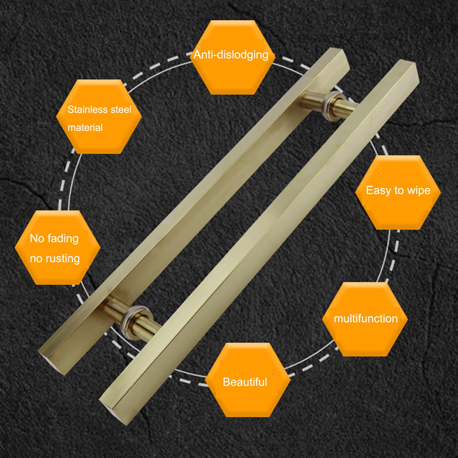 Heavy Duty Stainless Steel Sliding Barn Door Handle - T Bar Shower Pull Push Handle for Bathroom, Glass Shed, Hotel & Office Doors (7 Sizes) - Durable Hardware for Modern Interior Design