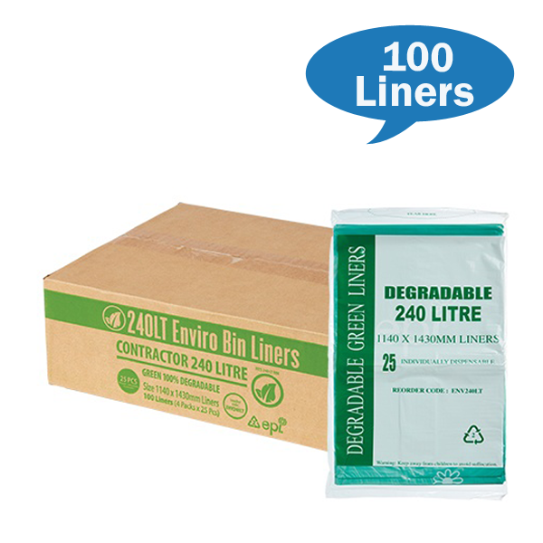 240Lt Heavy Duty Contractor Trash Bags - Green Bin Liners for Construction, Yard Waste & Large Debris - Extra Thick & Durable for Tough Jobs