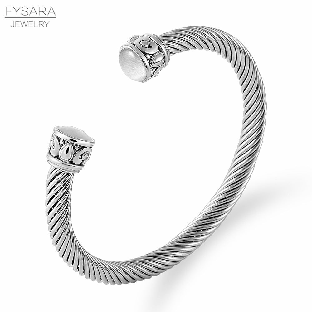 Twisted Cable Wire Bangle Cuff Bracelets for Women - Fashion Jewelry for Casual & Formal Wear - Perfect for Office, Party & Everyday Accessories