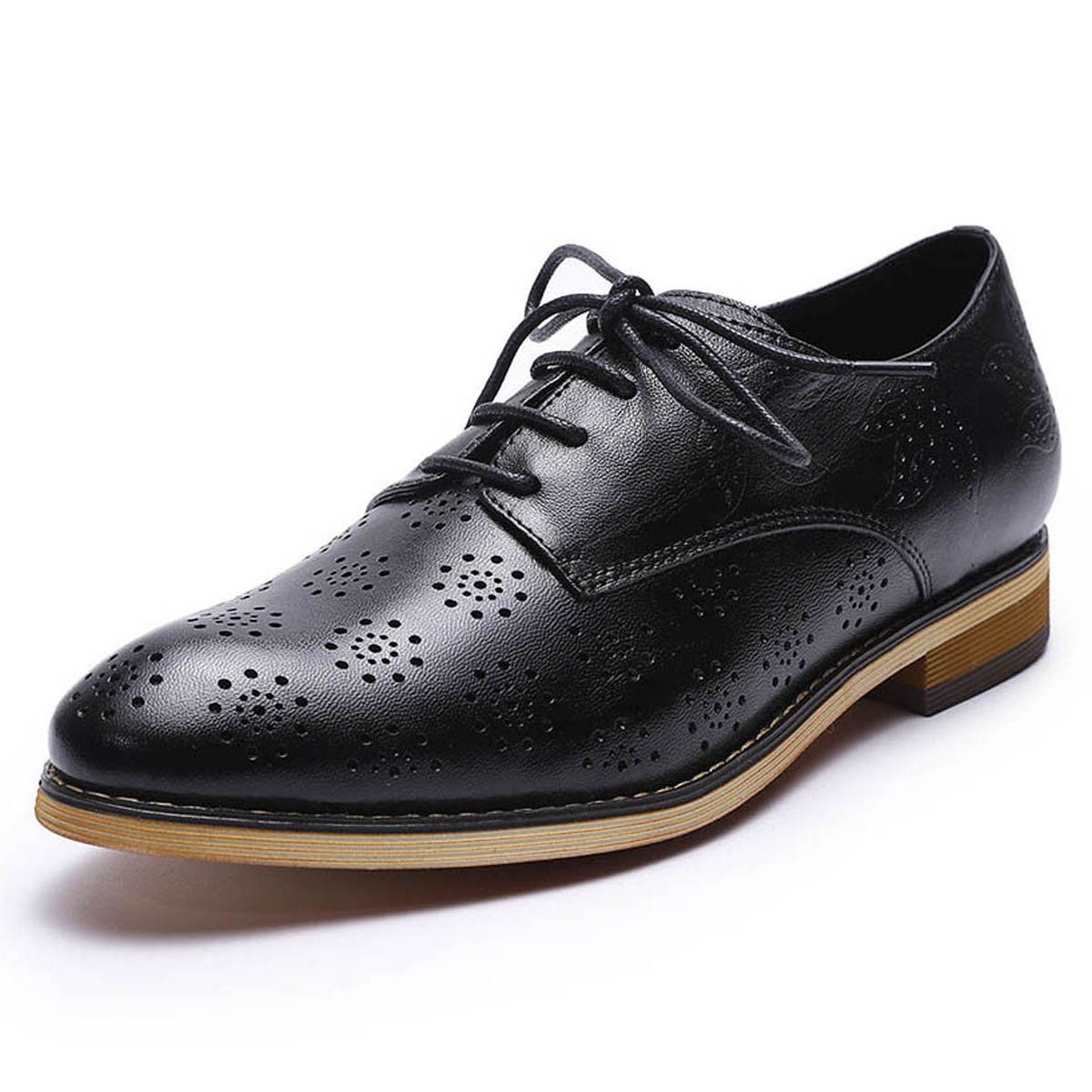 Women's Printed Oxford Brogue Derby Shoes - Lace-Up Leather Wingtip Shoes for Women - Stylish & Comfortable for Office, Casual & Formal Wear