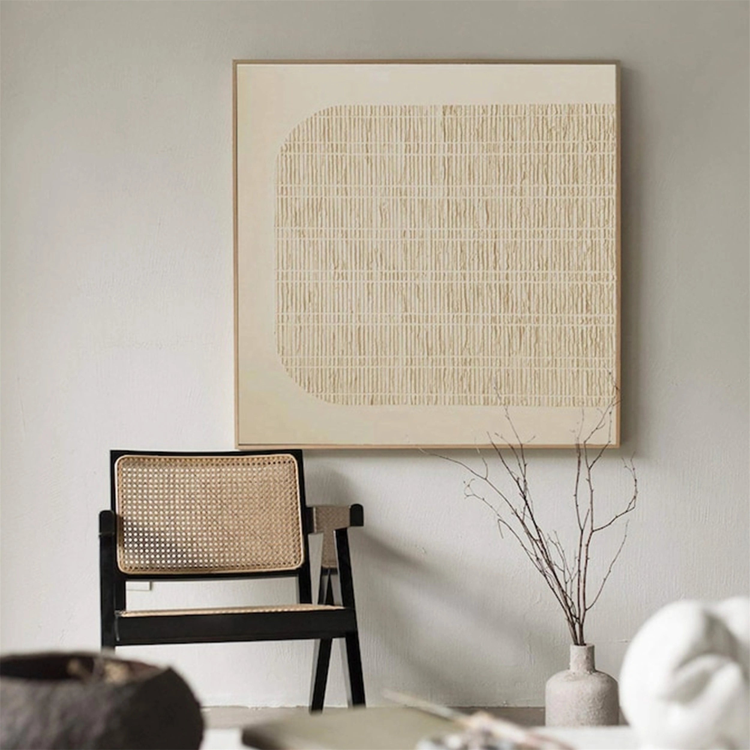 Abstract Wall Art Canvas Print - Beige & Brown Modern Home Decor #BB084 - Perfect for Living Room, Bedroom & Office Decor