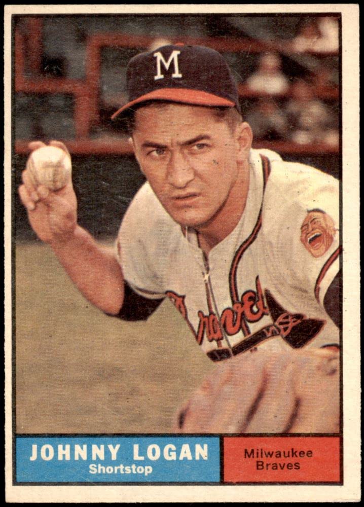 1961 Topps #524 Johnny Logan Milwaukee Braves Baseball Card - EX Condition - Vintage MLB Collectible for Sports Fans & Memorabilia Enthusiasts - Perfect for Display, Trading, and Investment