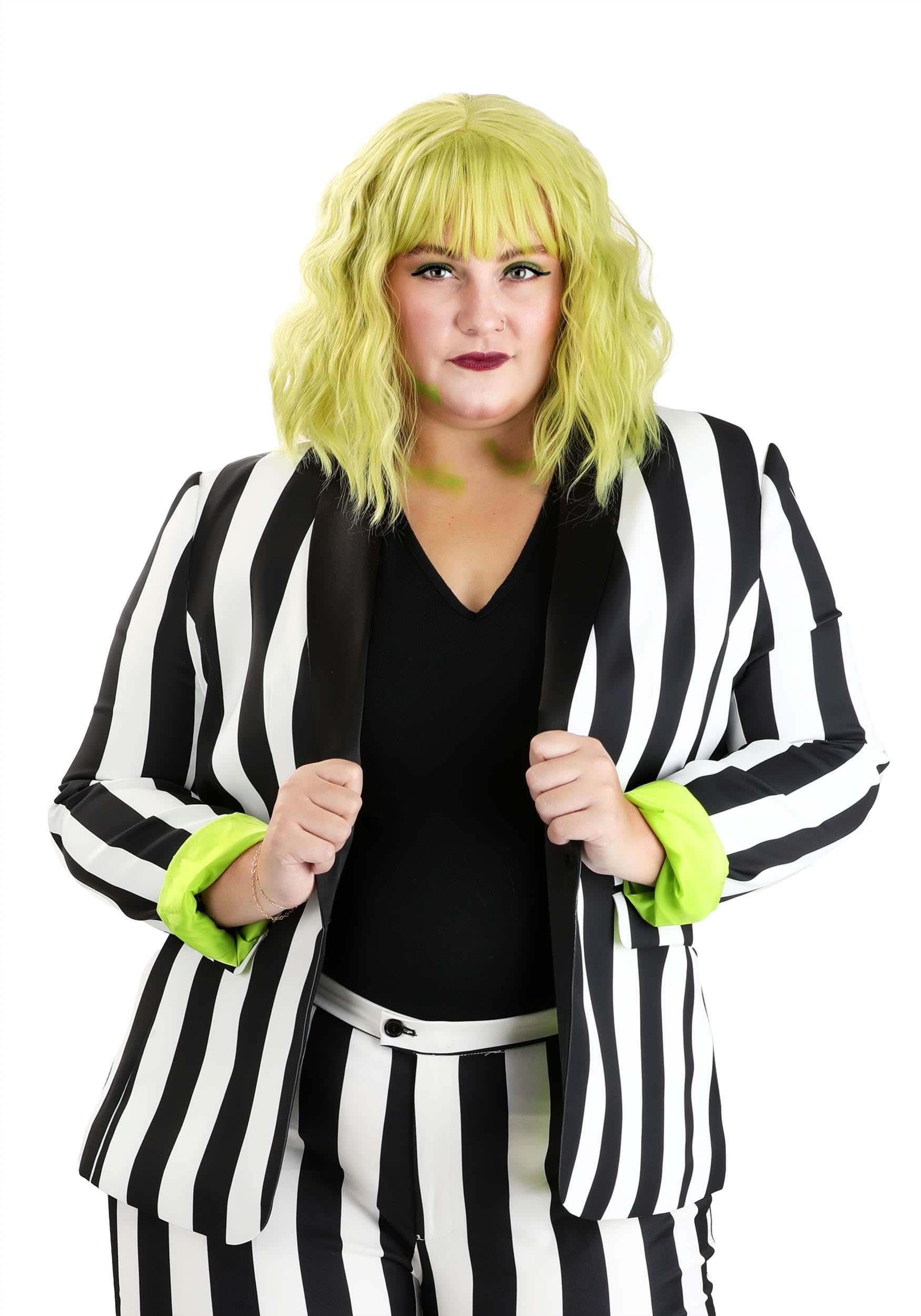 Beetlejuice Print Blazer for Women - Fun Costume Jacket with Unique Print | Perfect for Halloween, Cosplay, and Themed Parties