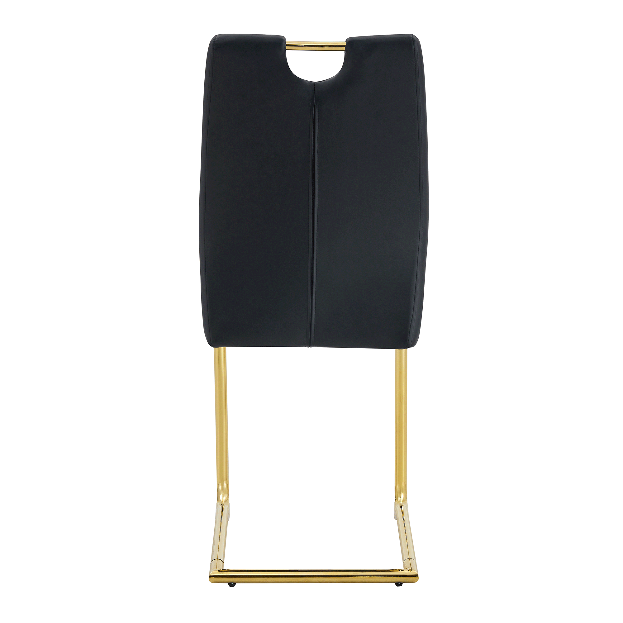 Modern Black PU Dining Chairs Set of 4 - Waterproof Faux Leather Upholstery with Gold Metal Legs - Stylish for Kitchen, Restaurant, Office & Conference Room - Elegant Seating Solution for Home & Commercial Use