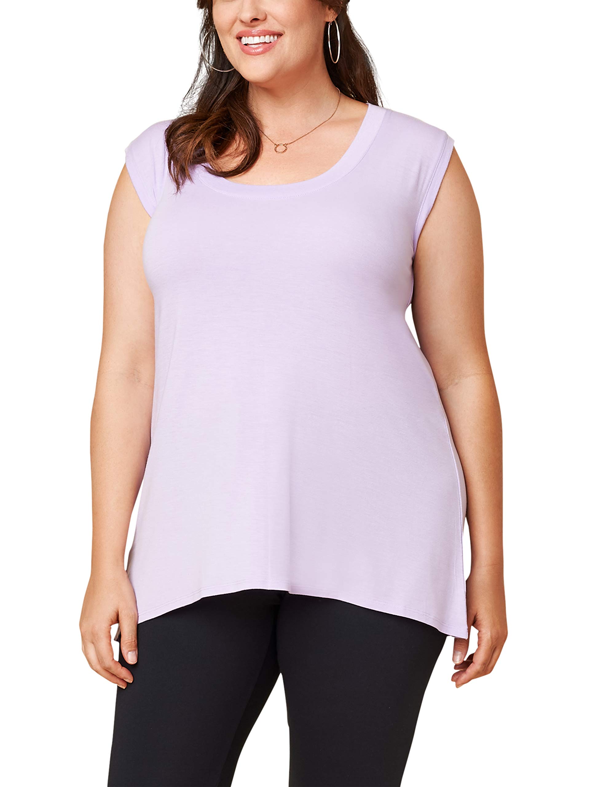Fruit of the Loom Women's Plus Size Scoop Neck Tank Top - Soft Cotton Comfort Fit Casual Summer T-Shirt for Workout, Yoga, and Everyday Wear
