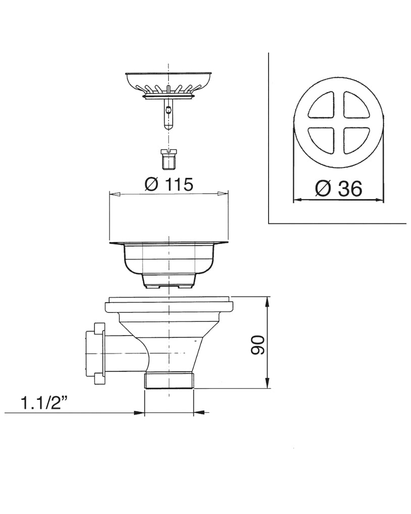 Shaw's Golden Sink Strainer Basket with Bottle Trap - Perfect for Kitchen & Bathroom Drainage Solutions