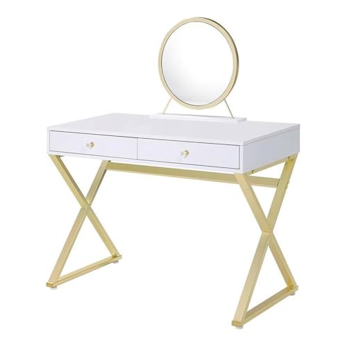 White & Gold Finish