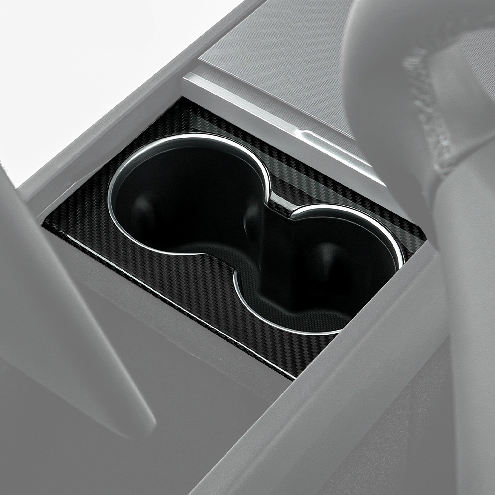 Premium Real Carbon Fiber Cup Holder Covers for Tesla Model 3 Highland (2024+) - Front & Rear Set - Luxury Interior Upgrade for Car Enthusiasts & Tesla Owners - Perfect for Daily Commute, Road Trips & Show Car Events