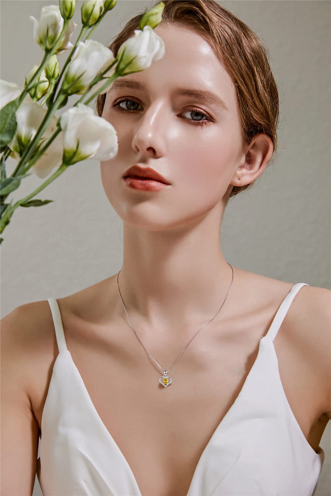 Lucky Preppy Heart Sterling Silver Necklace for Women - Valentine's Day, Anniversary & Birthday Gift for Girlfriend, Wife, Mother or Teenager | Elegant Zircon Pendant Jewelry with Birthstone Option | Perfect Gift from Grandma to Granddaughter | Ideal for Date Nights, Graduation & Special Occasions