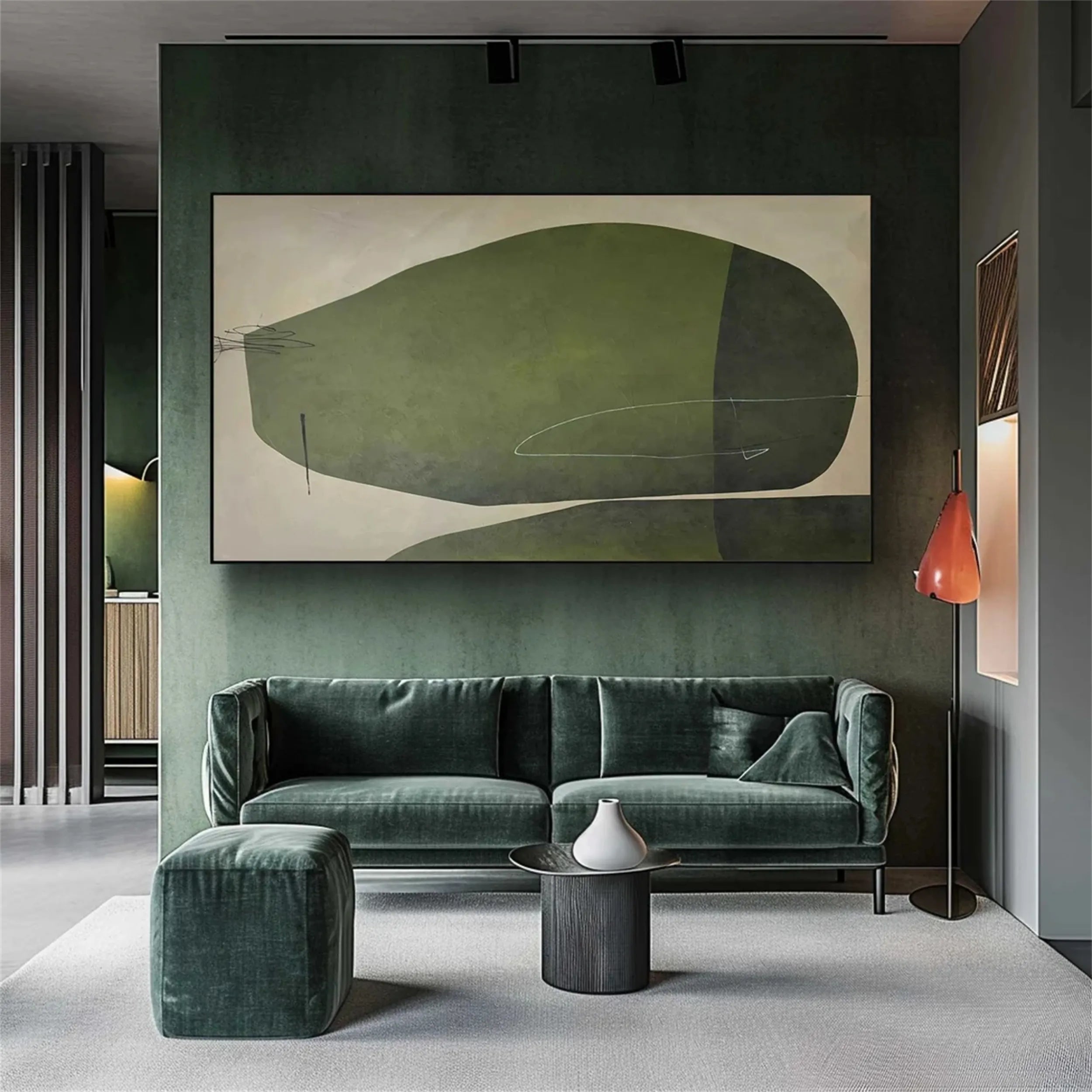 Blue & Green Abstract Wall Art Print #BG029 - Modern Canvas Painting for Living Room, Bedroom & Office Decor