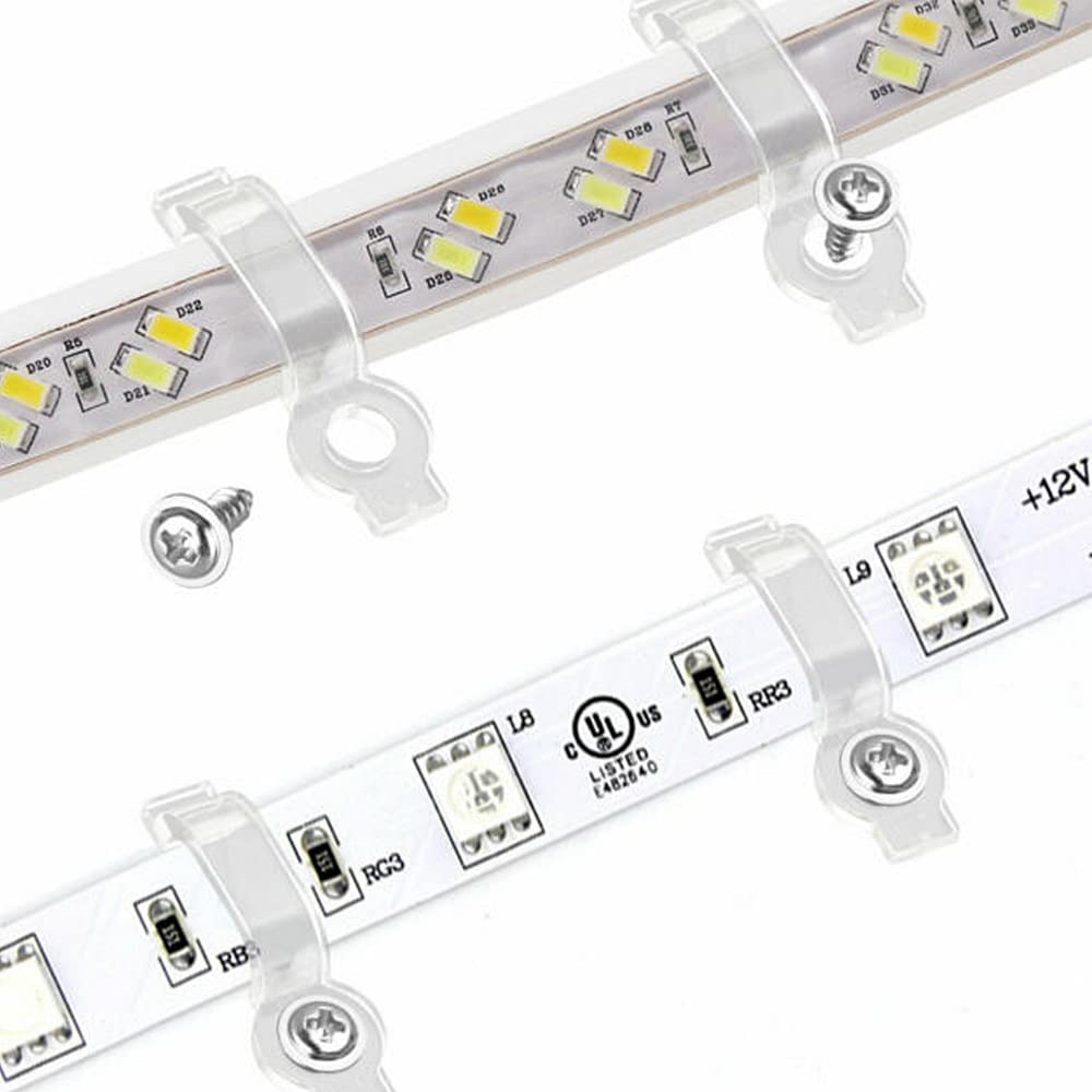 100-Pack Clear Cable Clips for LED Strip Lights - Strong Adhesive Wire Organizers for Home, Kitchen, Bedroom & Party Decor - Perfect for TV Backlighting, Under Cabinet Lighting & Event Setup