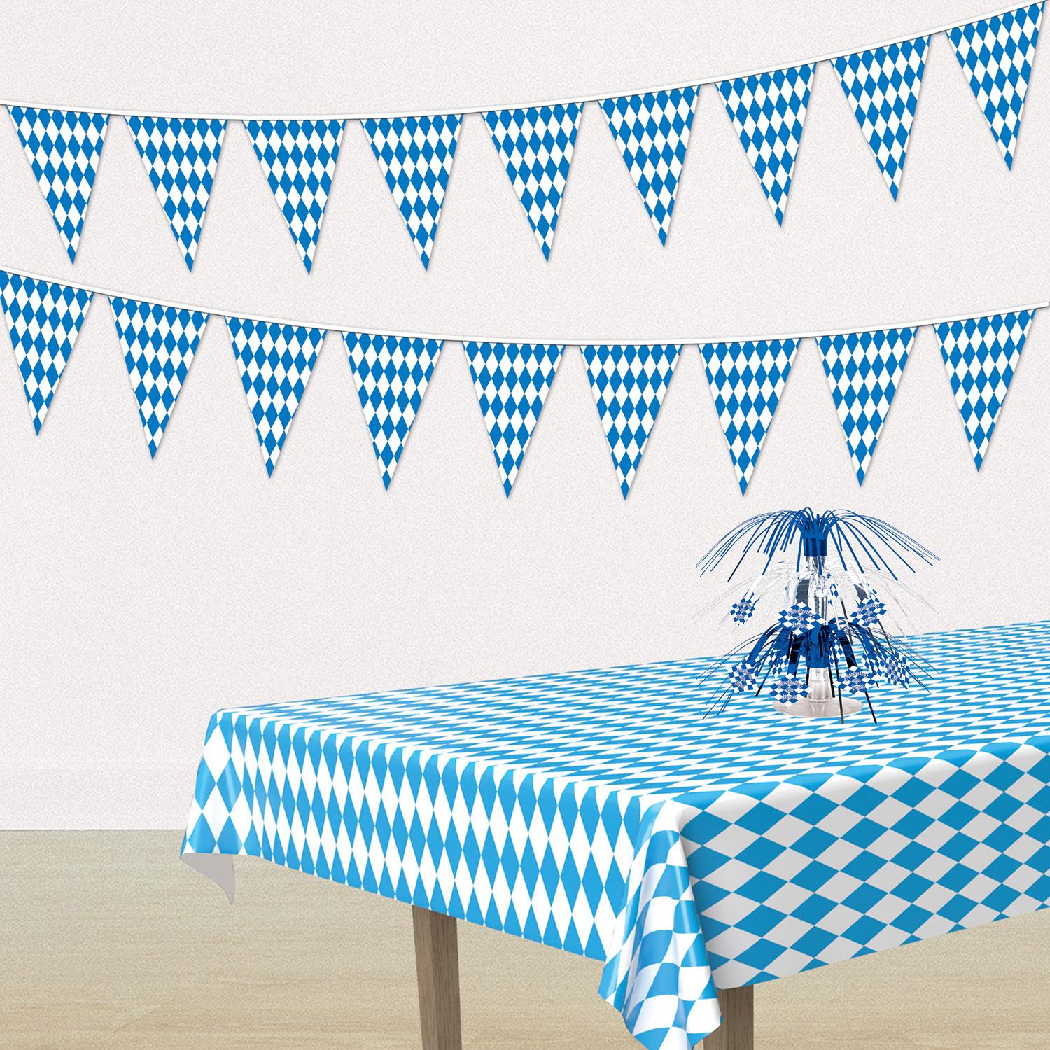 12 Pack Beistle 120 ft Oktoberfest Pennant Banner - German Beer Festival Decorations for Party, Wedding & Outdoor Events