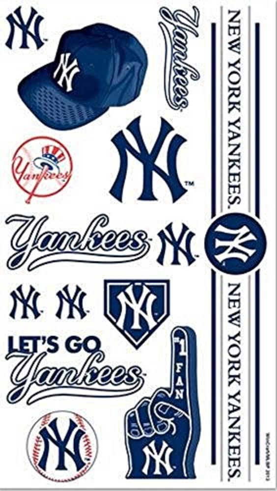 New York Yankees Temporary Tattoos - MLB Baseball Team Fan Decals for Kids & Adults - Perfect for Game Day, Parties & Sports Events