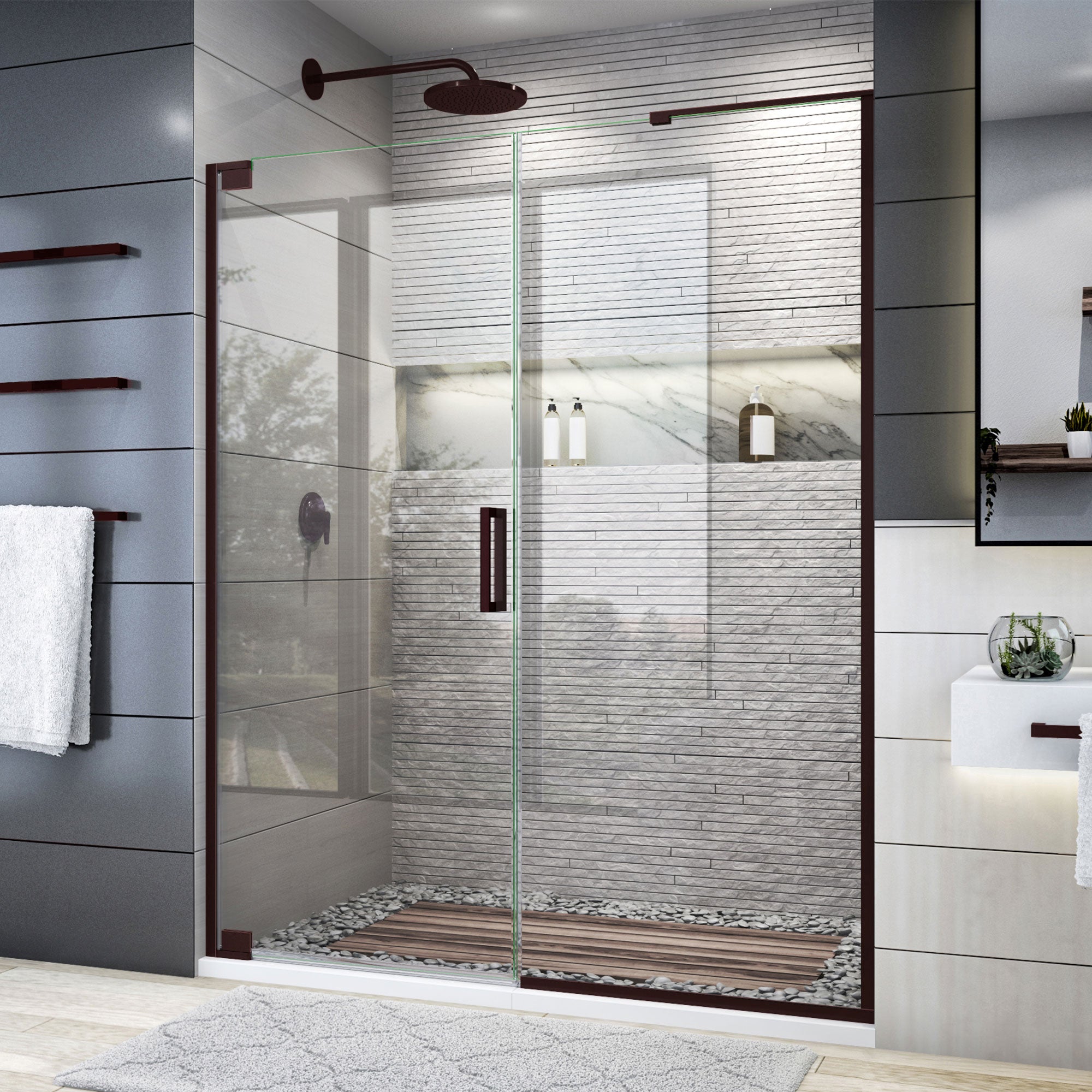 DreamLine Elegance Plus Frameless Pivot Shower Door 58-58 3/4