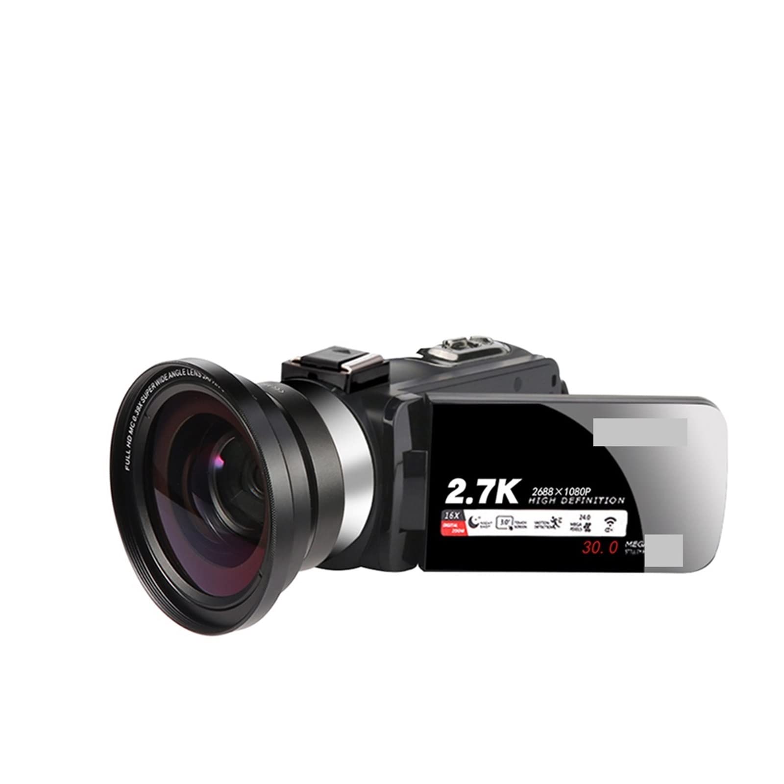 AUBEST 2K Night Vision Camcorder with 16X Zoom & Infrared - 30MP Portable Digital Video Camera for Vlogging, Live Streaming, YouTube (Includes 128GB SD Card & MIC LENS) - Perfect for Travel, Events, Home Security and Outdoor Adventures