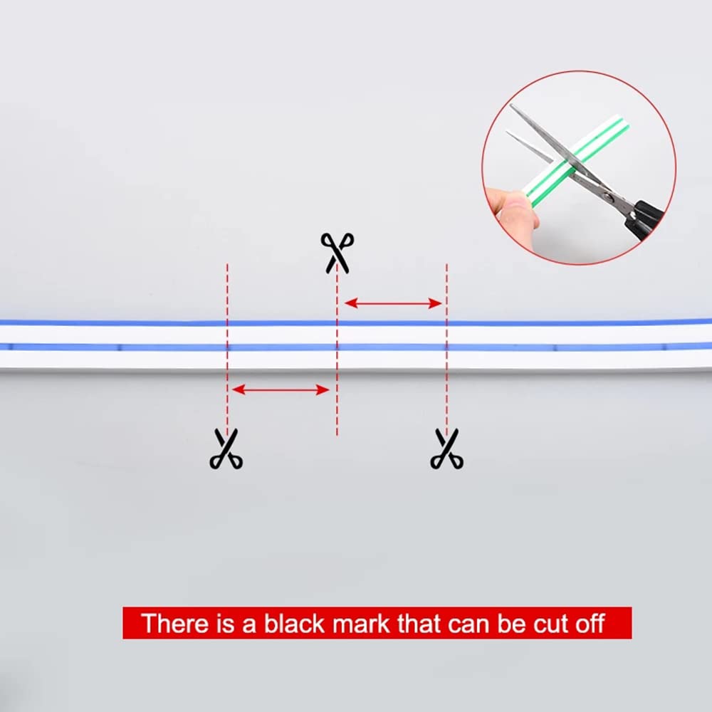 Universal 12V Waterproof Flexible LED Car Hood Daytime Running Light Strip - White 2M Auto Decorative Ambient Backlight for Cars, Trucks & SUVs (Perfect for Night Driving & Vehicle Customization)