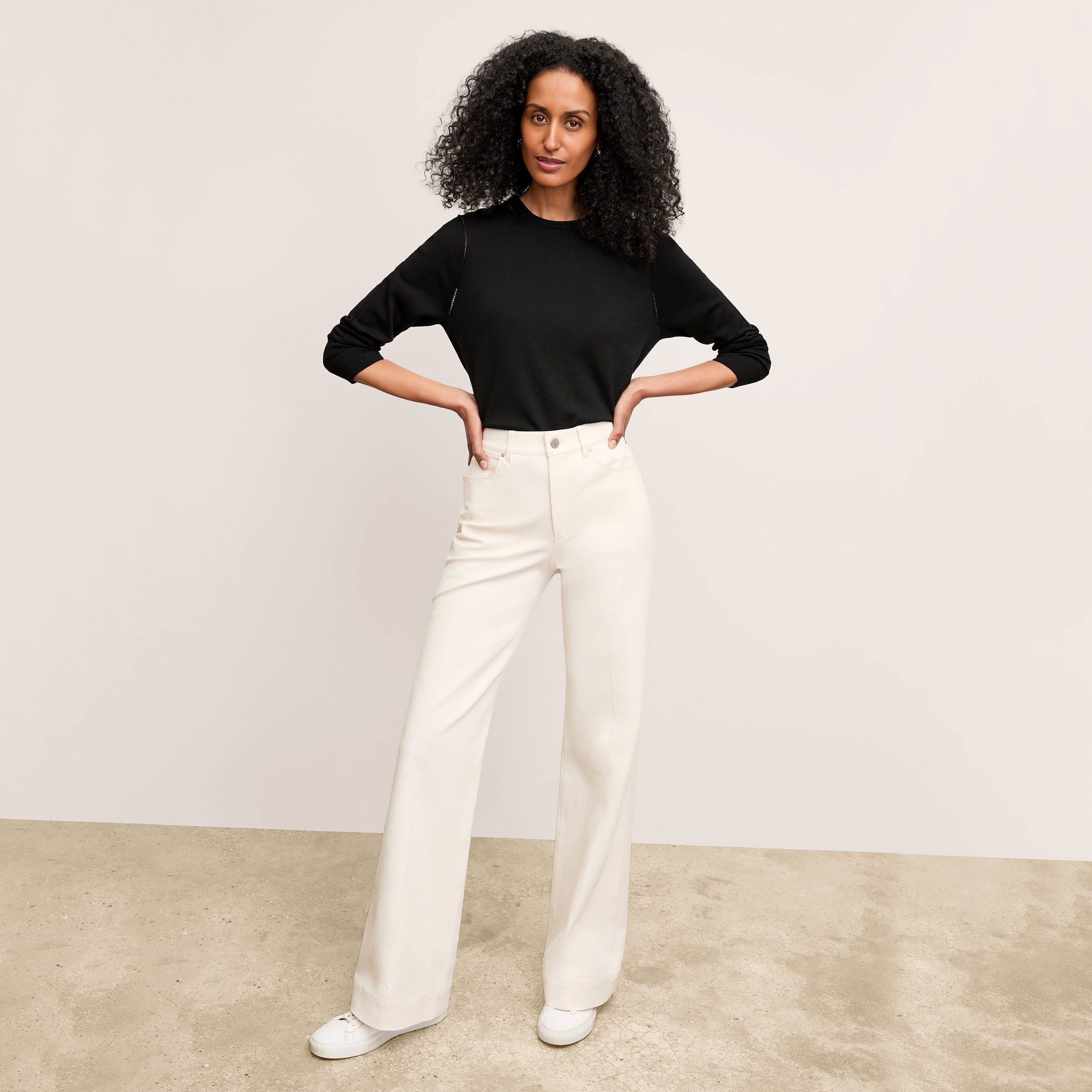 Milo Wide Leg Jeans for Women - Eco-Friendly Better Than Denim Stretch Pants in Bright Ivory | Casual Chic Outfit for Streetwear & Everyday Comfort