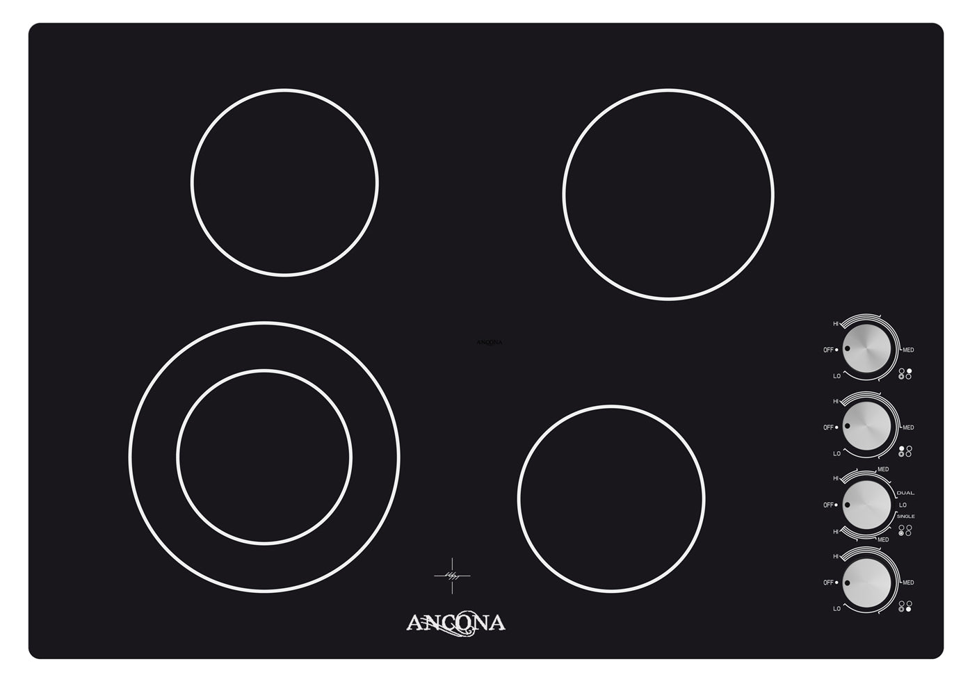 Elite 30-Inch 4-Burner Radiant Ceramic Cooktop with Knob Controls - Professional Gas Stove for Modern Kitchen Cooking, Baking & Entertaining