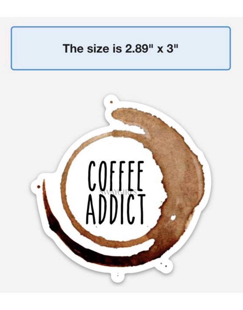 Coffee Lover Stickers - Waterproof Vinyl Decals for Hydro Flask, Laptop, Water Bottle | Perfect for Coffee Addicts & But First Coffee Fans | Great for Office, Travel, Gifts & Personalizing Drinkware