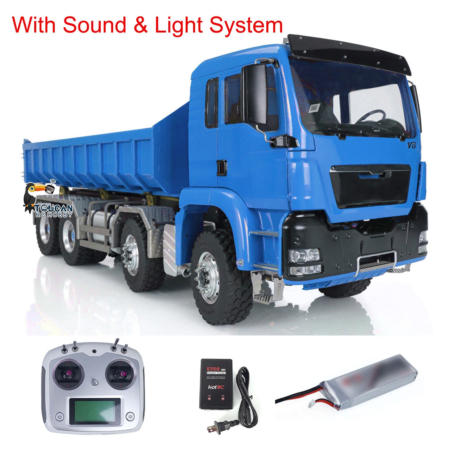 1/14 Scale LESU Hydraulic RC Dump Truck - 8x8 Metal Construction, Ready-to-Run (RTR) Remote Control Construction Vehicle for Kids & Adults - Perfect for Construction Site Play, Off-Road Adventures & RC Hobby Enthusiasts