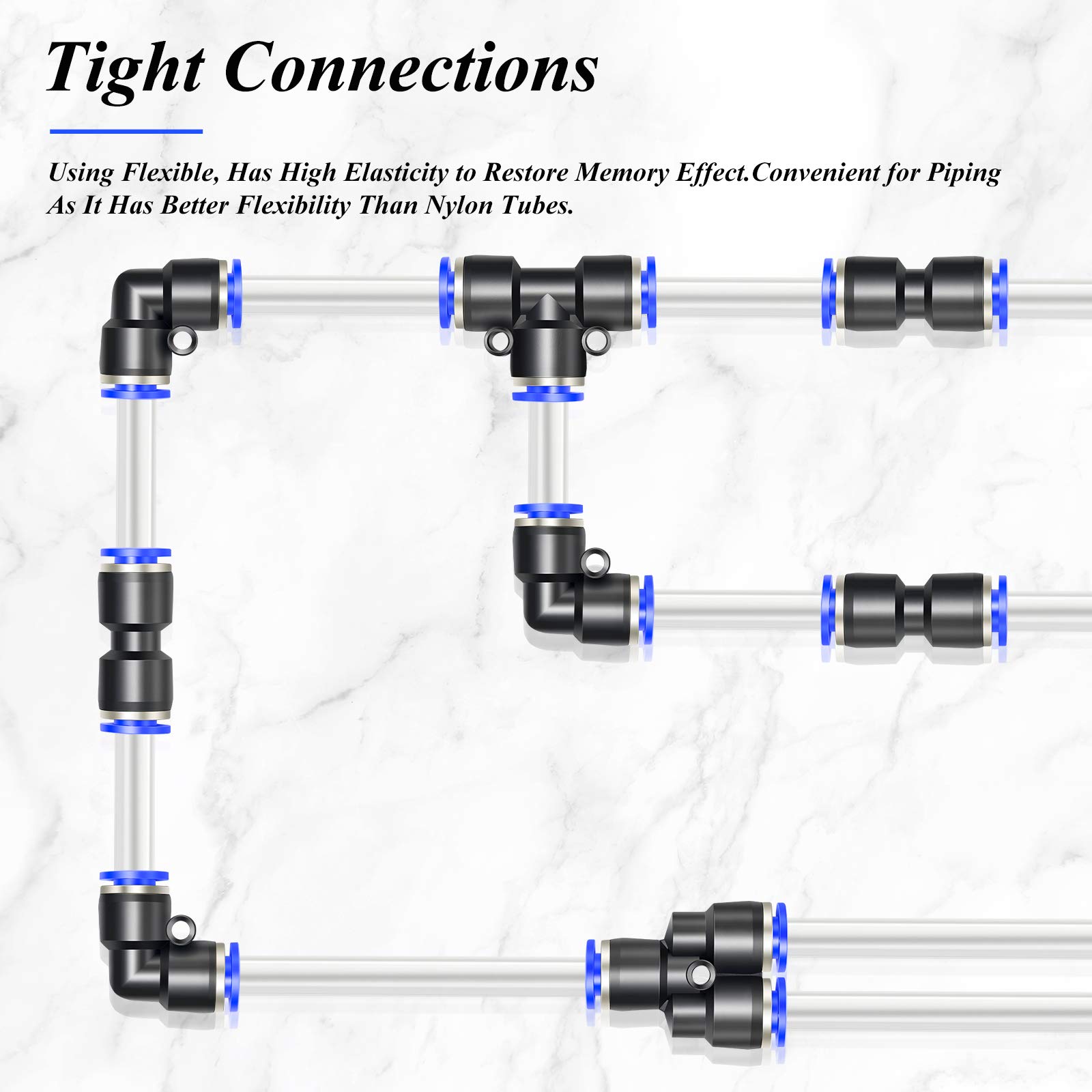 TAILONZ PNEUMATIC 1/4 Inch OD 10 Meters Clear PU Air Hose - High Pressure Flexible Tubing for Air Compressor, Pneumatic Tools, and Fluid Transfer - Perfect for Industrial, Automotive, and DIY Applications
