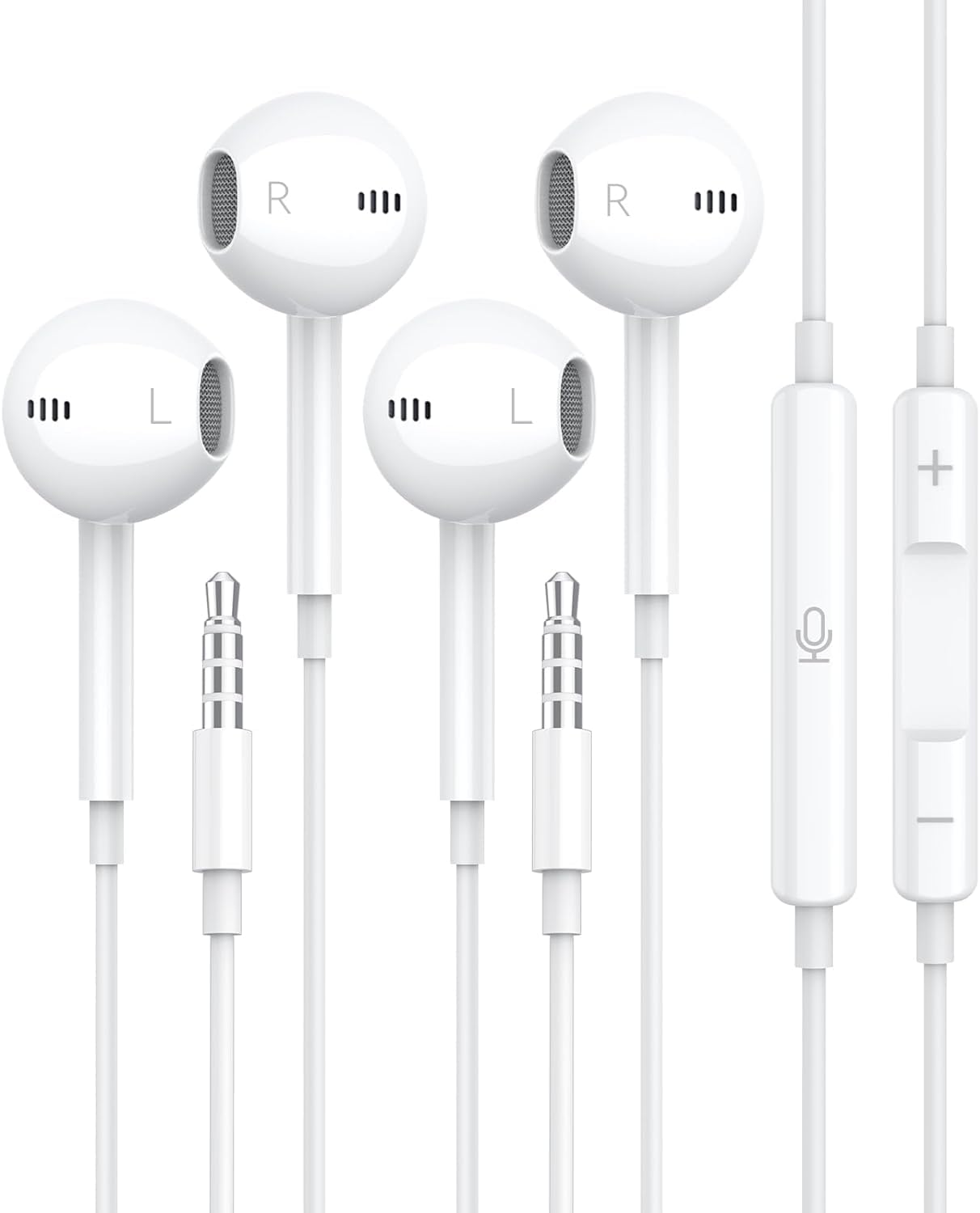 2 Pack MFi Certified Apple Earbuds Wired Headphones with Microphone & Volume Control - HiFi Stereo Sound for iPhone, iPad, Kindle, Weather Radio - Clear Calls for Work, Commuting & Travel