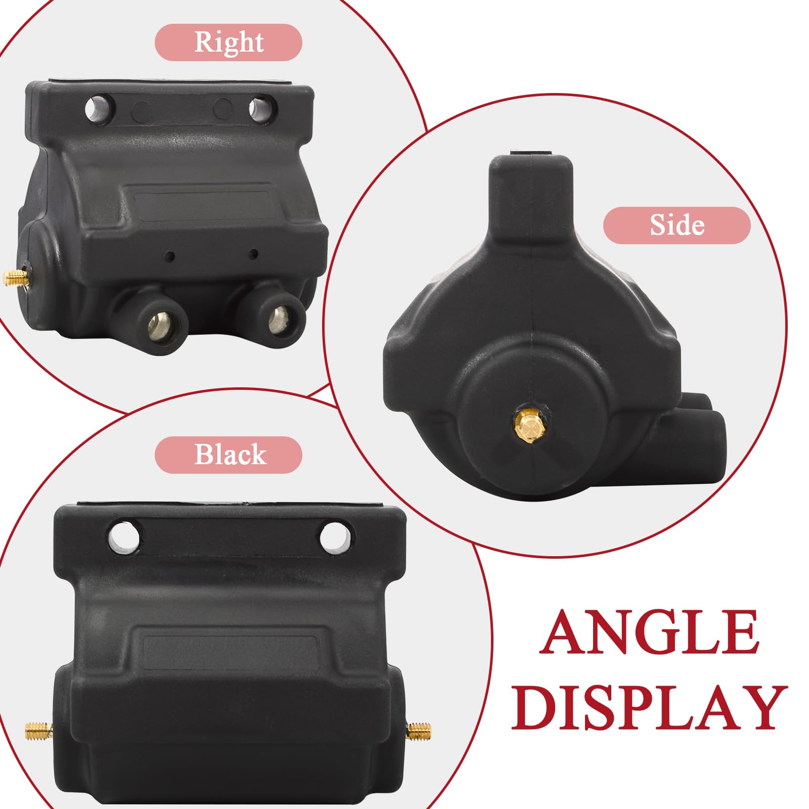 High Power 12V 5.0 Ohm Dual Fire Ignition Coil for Harley V-Twin Motorcycles (1965-1979) - Compatible with Sportster 1000/1200/900, Electra Glide, Roadster, Softail, Fat Bob & Dyna Models - Replacement for OEM 31609-65A - Improves Engine Performance & Fuel Efficiency