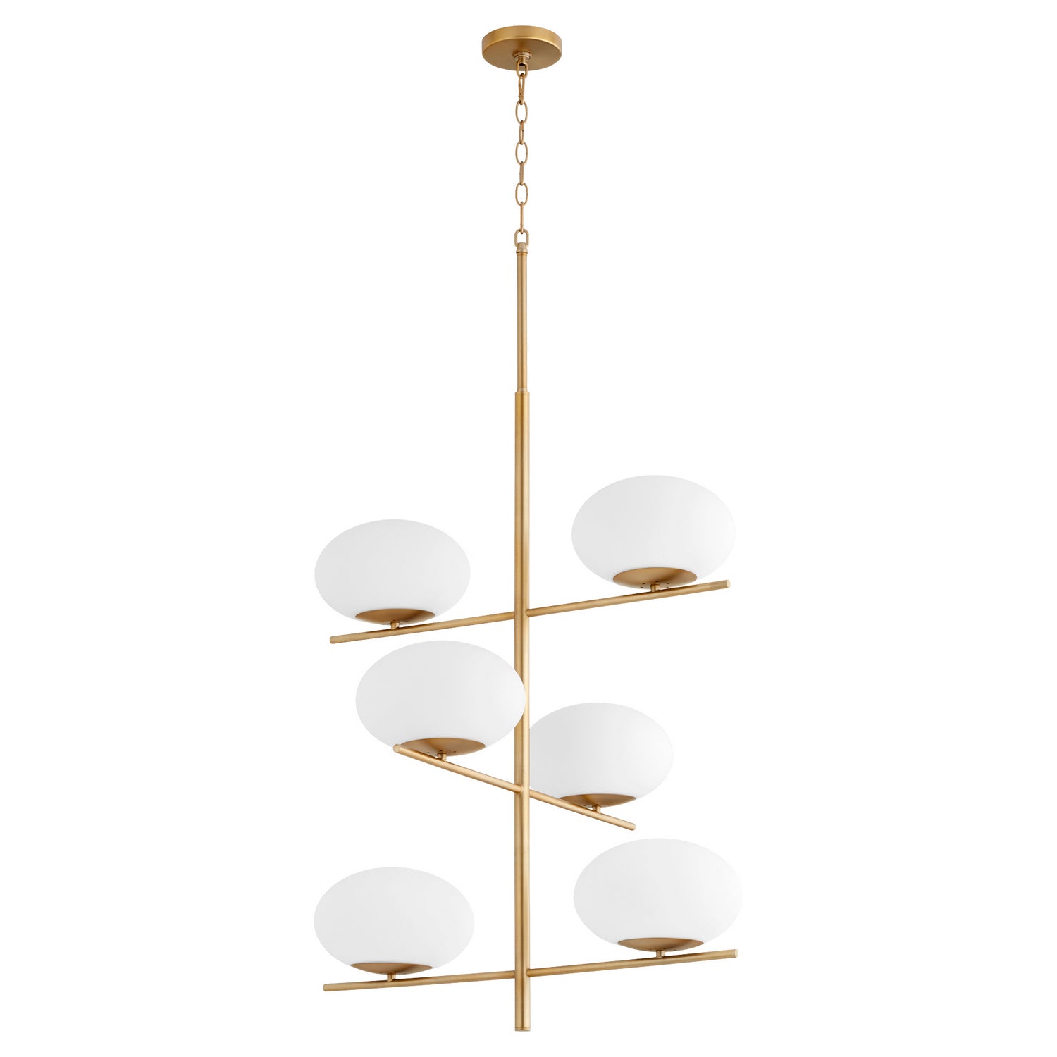 Cyan Design 11272 Large Aged Brass Pod Chandelier - Modern Ceiling Light Fixture for Dining Room, Living Room & Bedroom Lighting