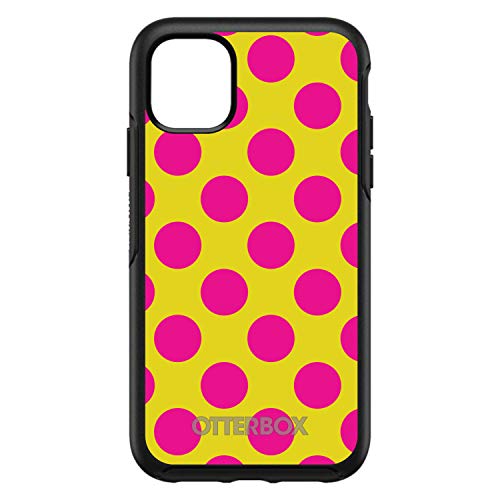 Yellow Hot Pink Polka Dots On Black Case