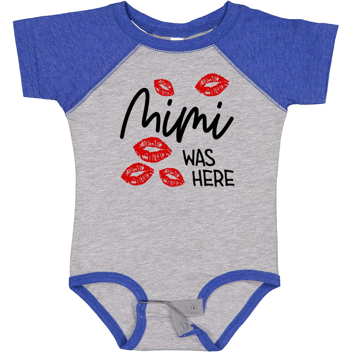 Inktastic Mimi Was Here Red Kisses Baby Bodysuit - Soft Cotton Infant Onesie for Newborns & Toddlers - Perfect for Family Photos, Holidays & Everyday Wear