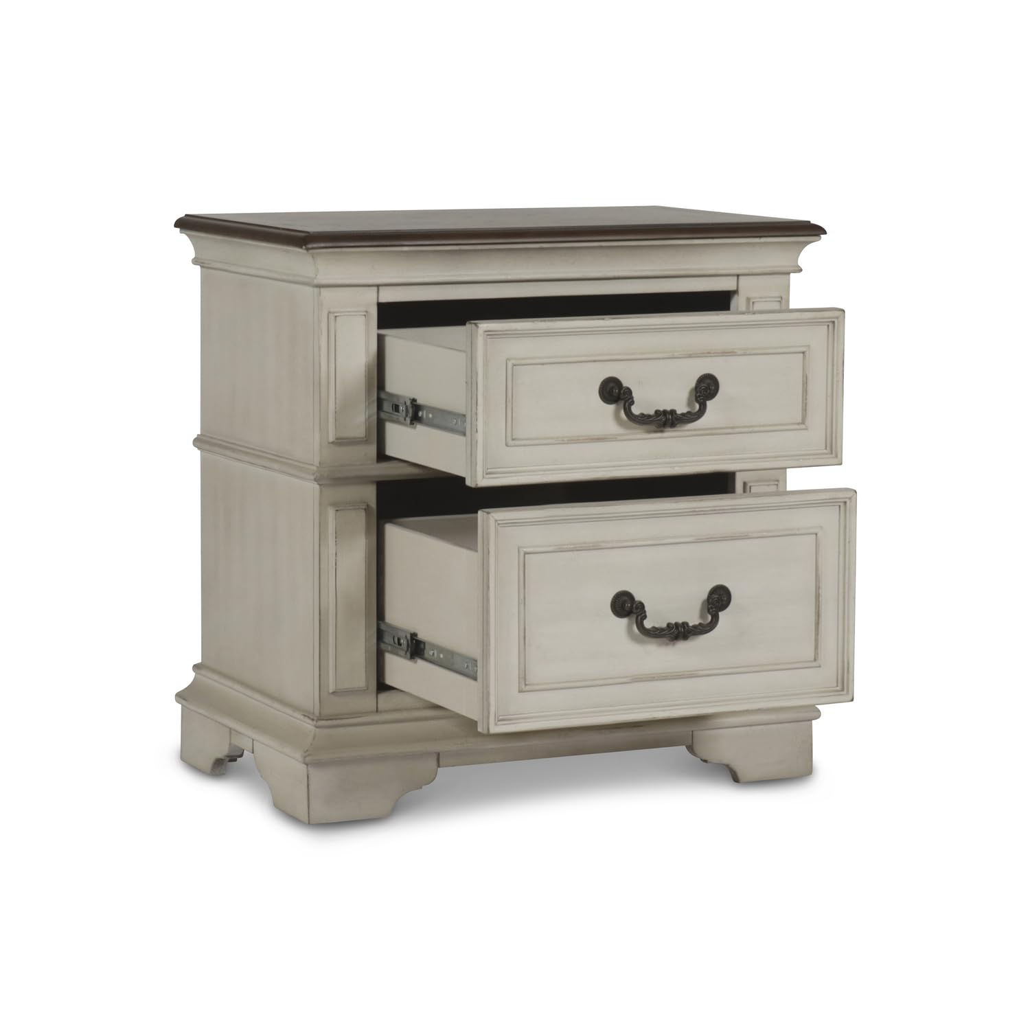 Antique White Anastasia Nightstand - Classic Bedroom Furniture for Home Decor | Perfect for Bedside Storage and Modern Interior Design