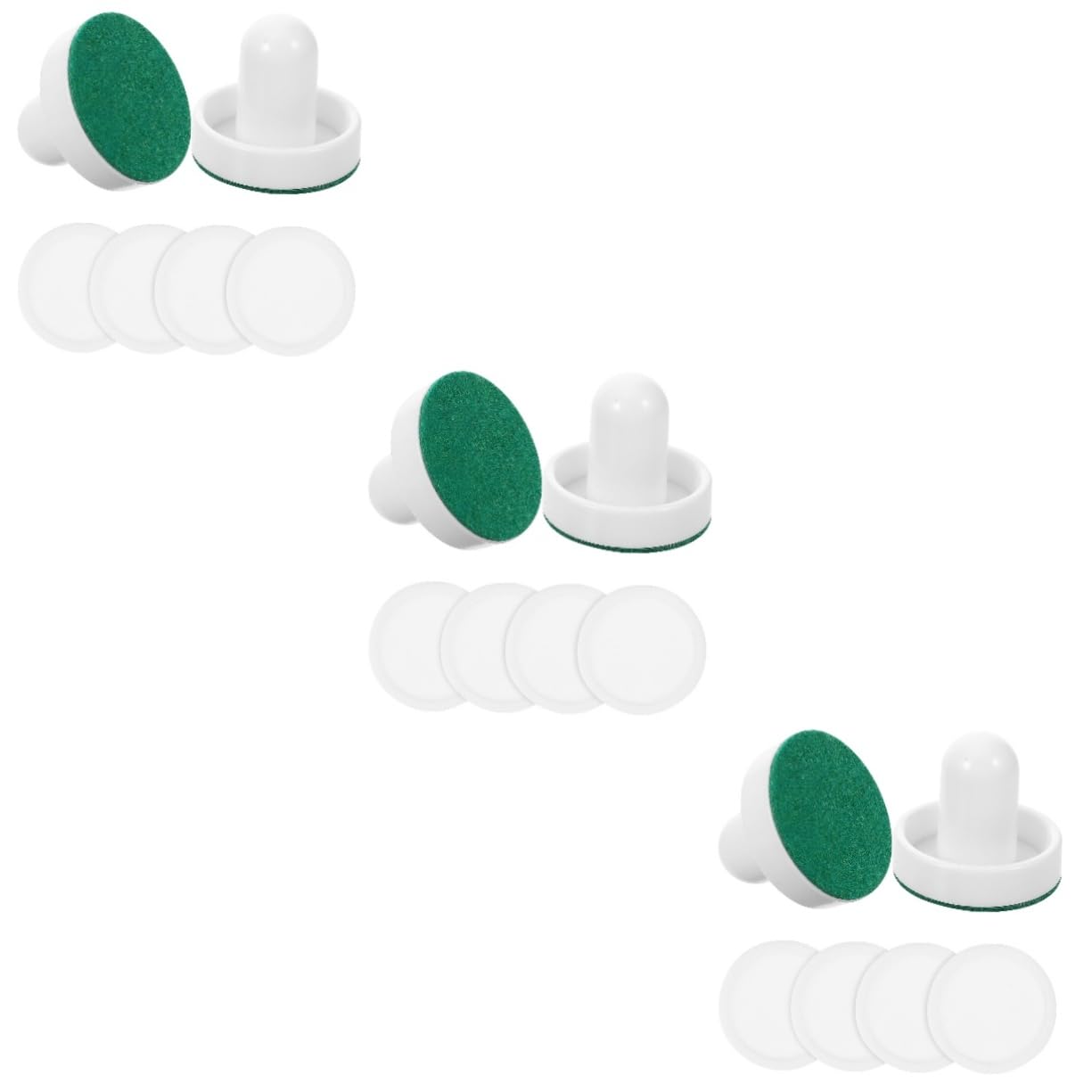 Milisten Air Hockey Pucks & Paddles Set - 6 Pack White Replacement Parts for Air Hockey Table Games - Perfect for Family Fun, Arcade Rooms & Game Nights