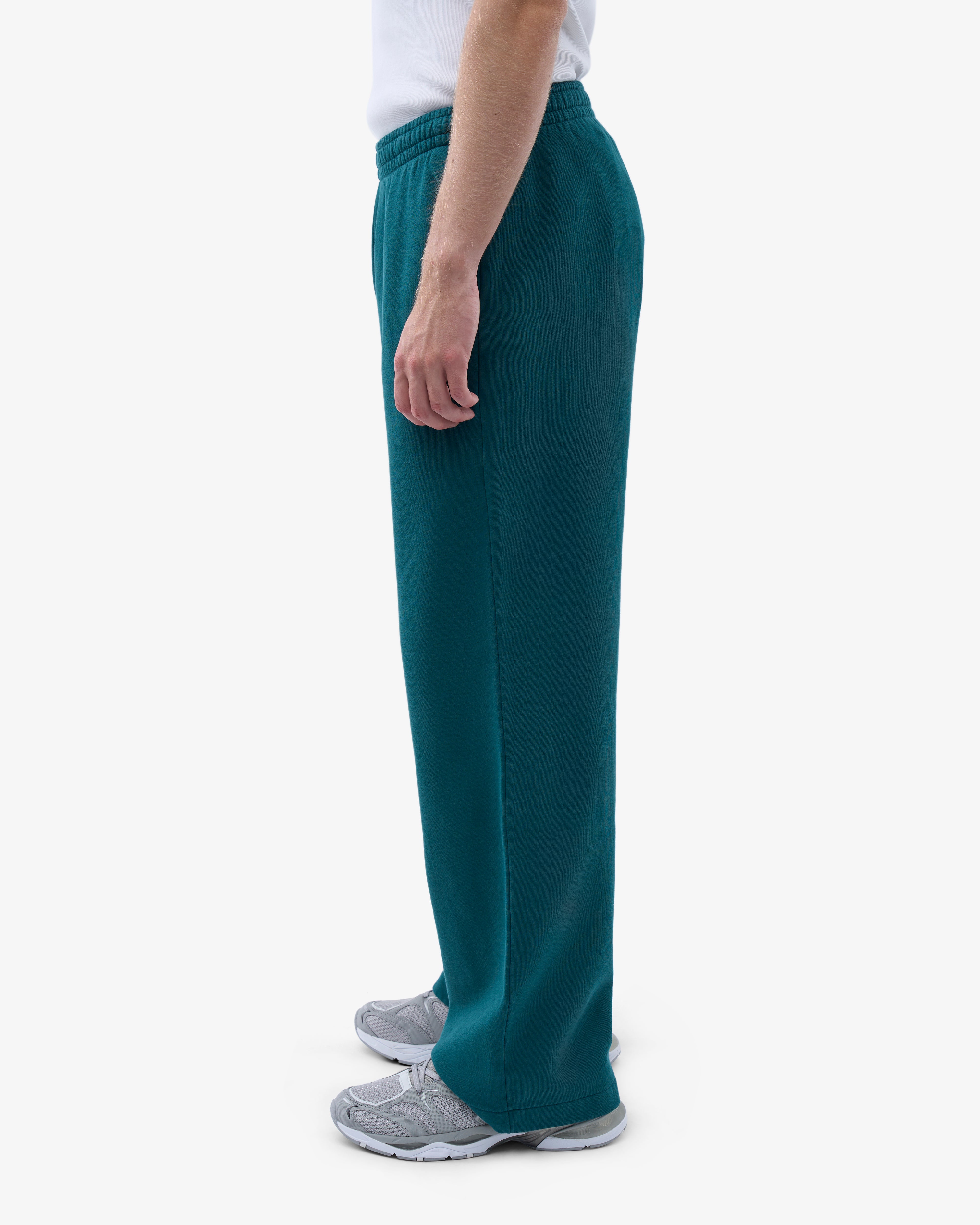 Organic Straight Leg Sweatpants for Women - Soft Comfortable Lounge Pants in Ocean Green - Perfect for Yoga, Running, and Casual Wear