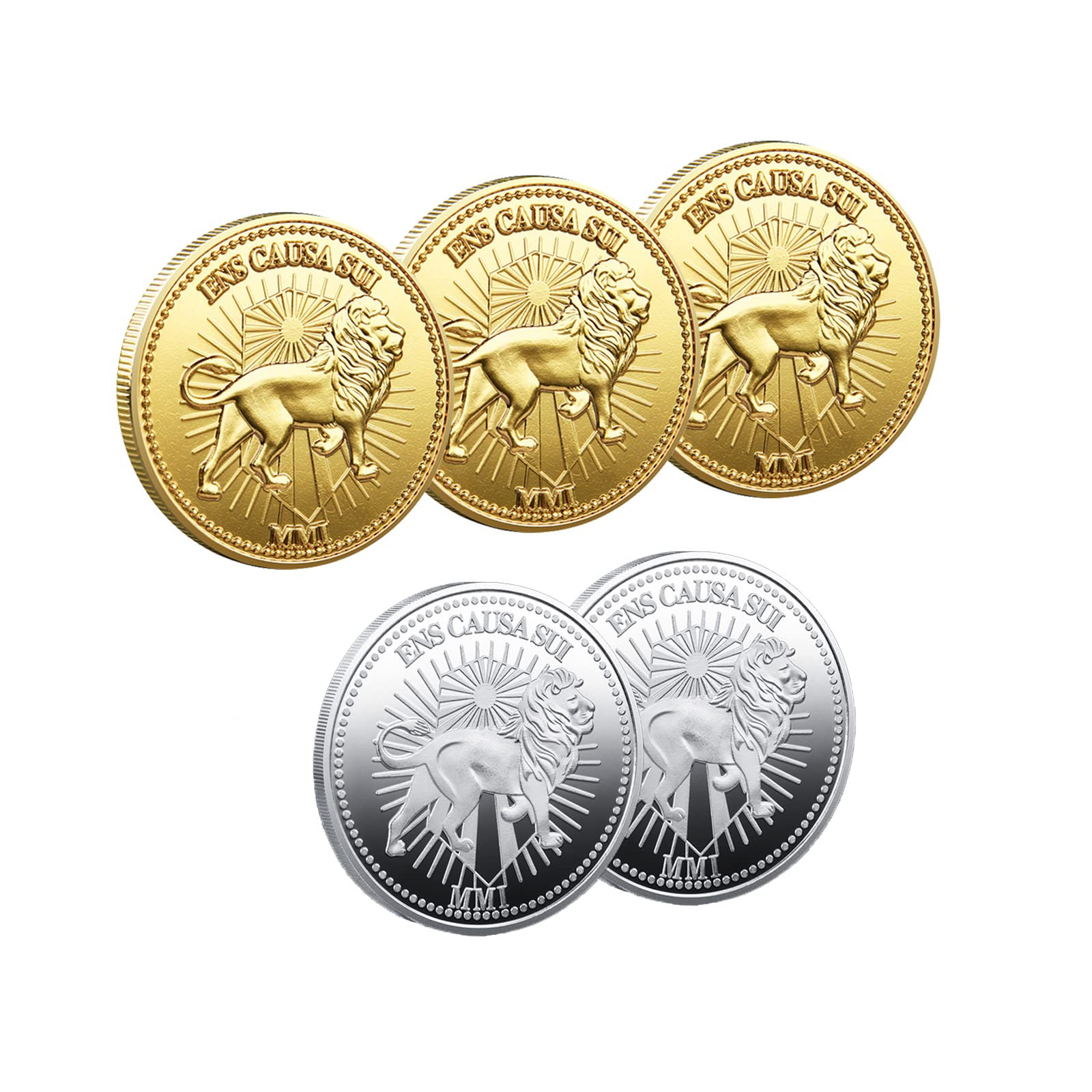 5Pcs Continental Challenge Lion Coin - Novelty Metal Collectible Coins for Movie Props, Cosplay, and Fan Gifts | Perfect for Collectors, Role-Playing, and Themed Events
