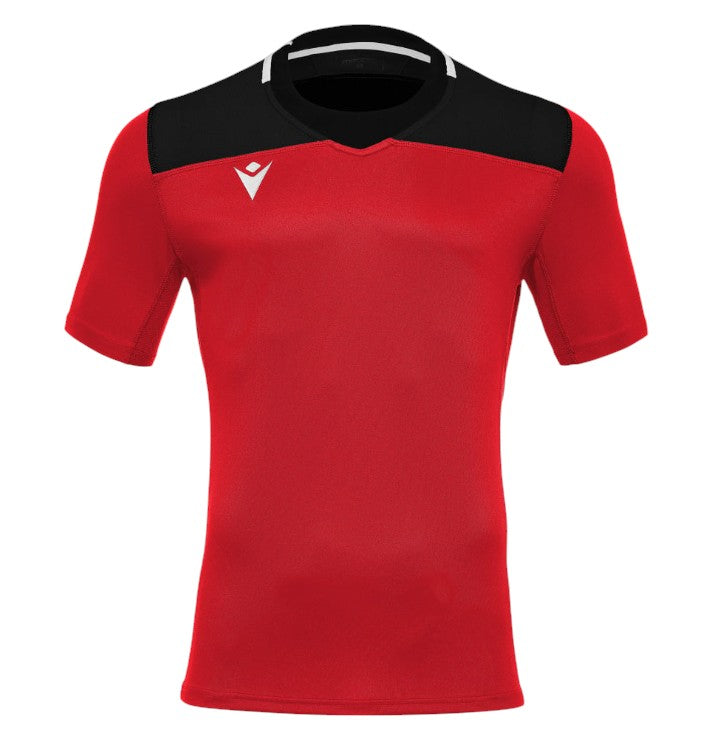 Macron Jasper Jersey Red/Black - High-Performance Soccer Jersey for Men & Women - Perfect for Training, Matches, and Fan Support