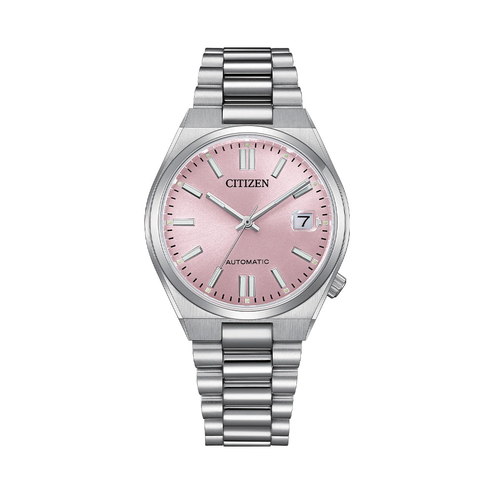 Seiko Tsuyosa Automatic 37mm Watch - Pastel Pink Dial & Stainless Steel Bracelet | Elegant Dress Watch for Women, Office Wear & Special Occasions
