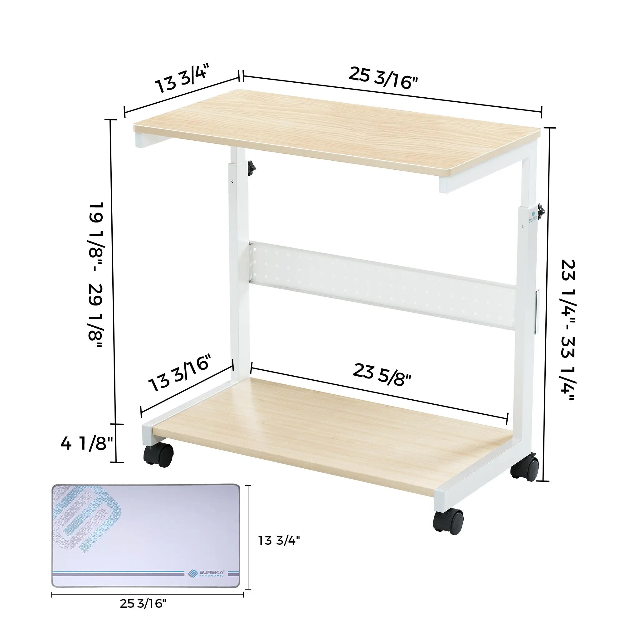 Adjustable Mobile CPU Cart with Wheels - Portable Computer Stand for Office, Home & Gaming Setup - Ergonomic Workspace Solution