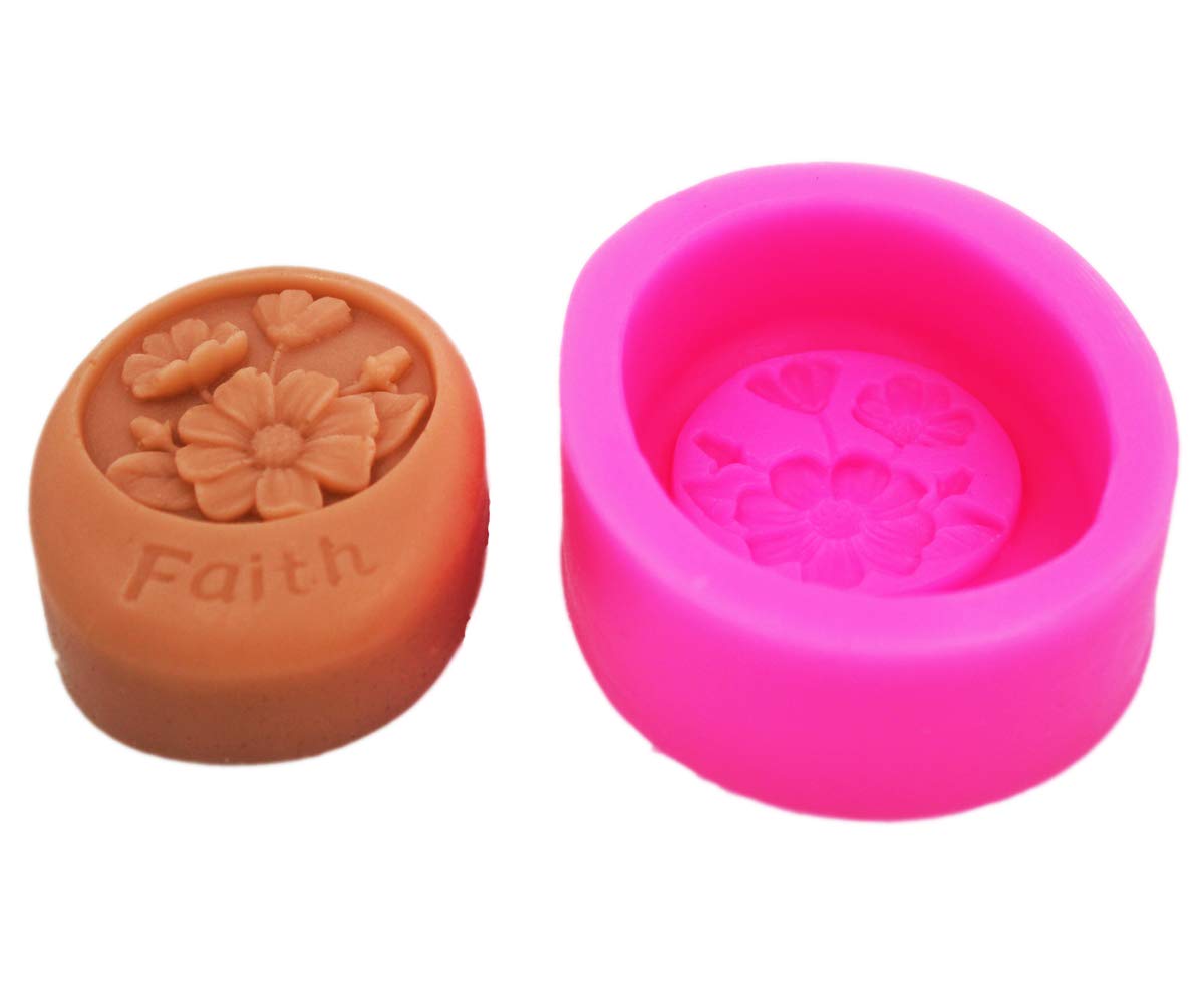 Flower Faith 50088 Silicone Soap Molds for DIY Handmade Soap Making - 6 Cavity Craft Art Molds for Bath Bombs, Candles, Resin, Chocolate - Perfect for Home, Spa, and Gift Making