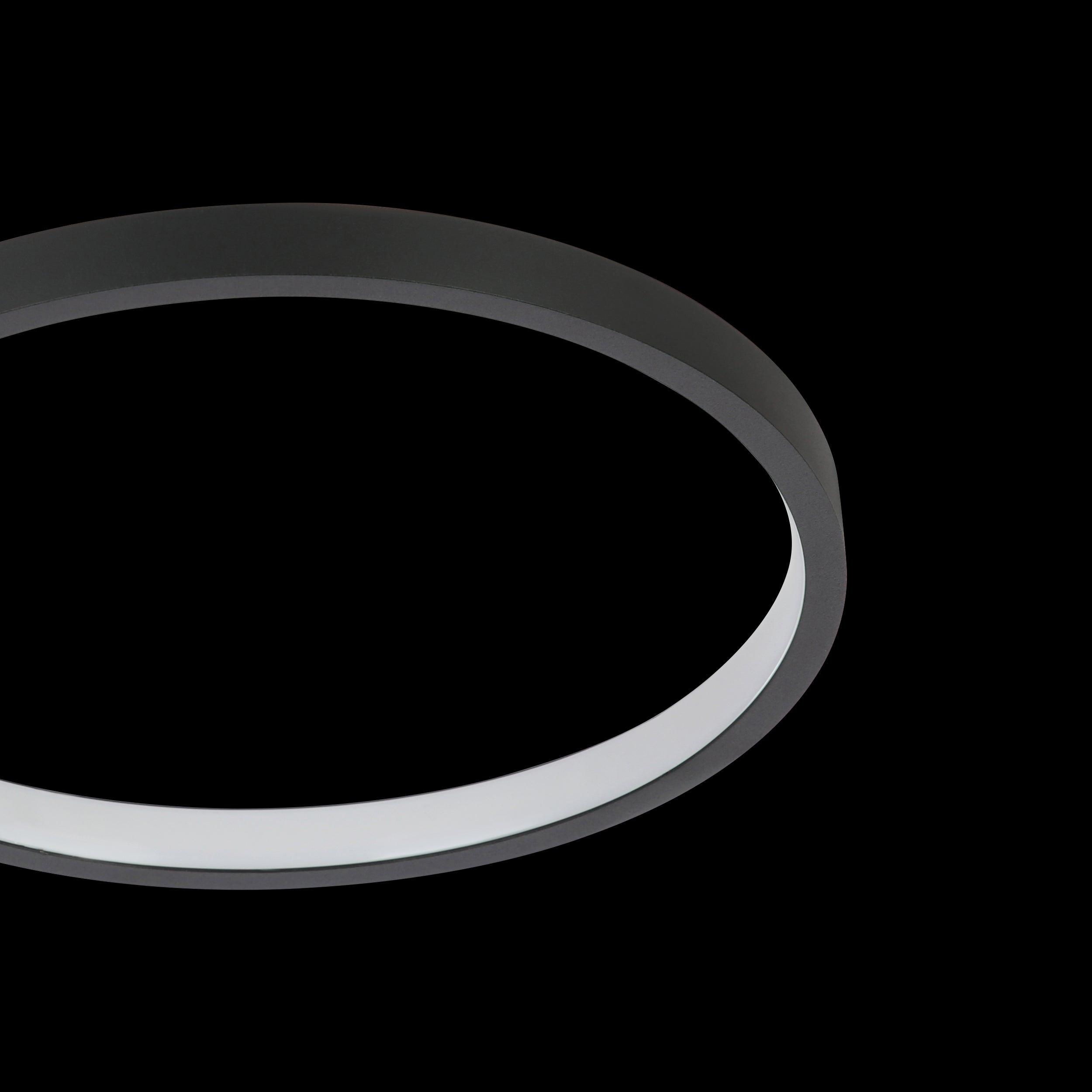 Eglo Gafares 24-inch Modern LED Flush Mount Ceiling Light - Black & White Circle Design with Remote Control - Perfect for Bedroom, Living Room, and Hallway Lighting