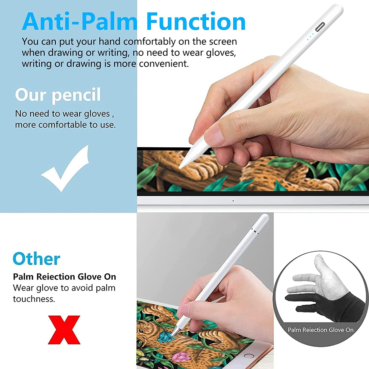 Apple Pencil Alternative for iPad 10th/9th Generation - Stylus Pen Compatible with iPad 2018-2022 Models (10th/9th/8th/7th/6th Gen, Air, Pro, Mini) - 15 Min Fast Charging, Palm Rejection & Tilt Sensitivity - White - Perfect for Drawing, Note Taking & Digital Art