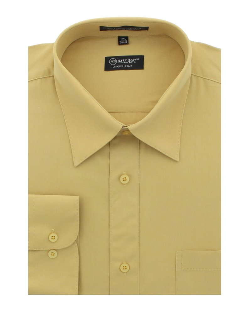 Milani Men's Dress Shirt with Convertible Cuffs - Premium Formal Wear for Business & Special Occasions - Perfect for Office, Weddings & Events