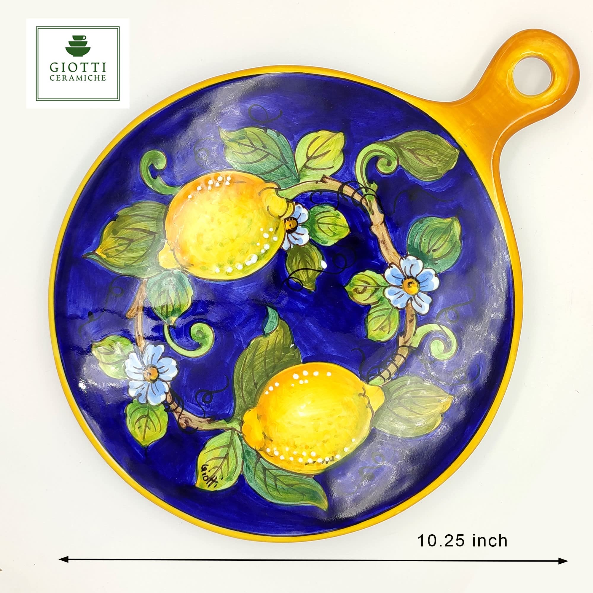 Italian Hand-Painted Ceramic Cheese Board - 10.38