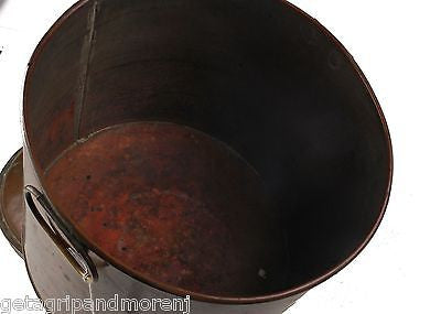 Antique Copper Cooking Pot with Lid by DH&M - Handcrafted Dutch Oven for Soups, Stews & Braising - Perfect for Stovetop & Oven Use