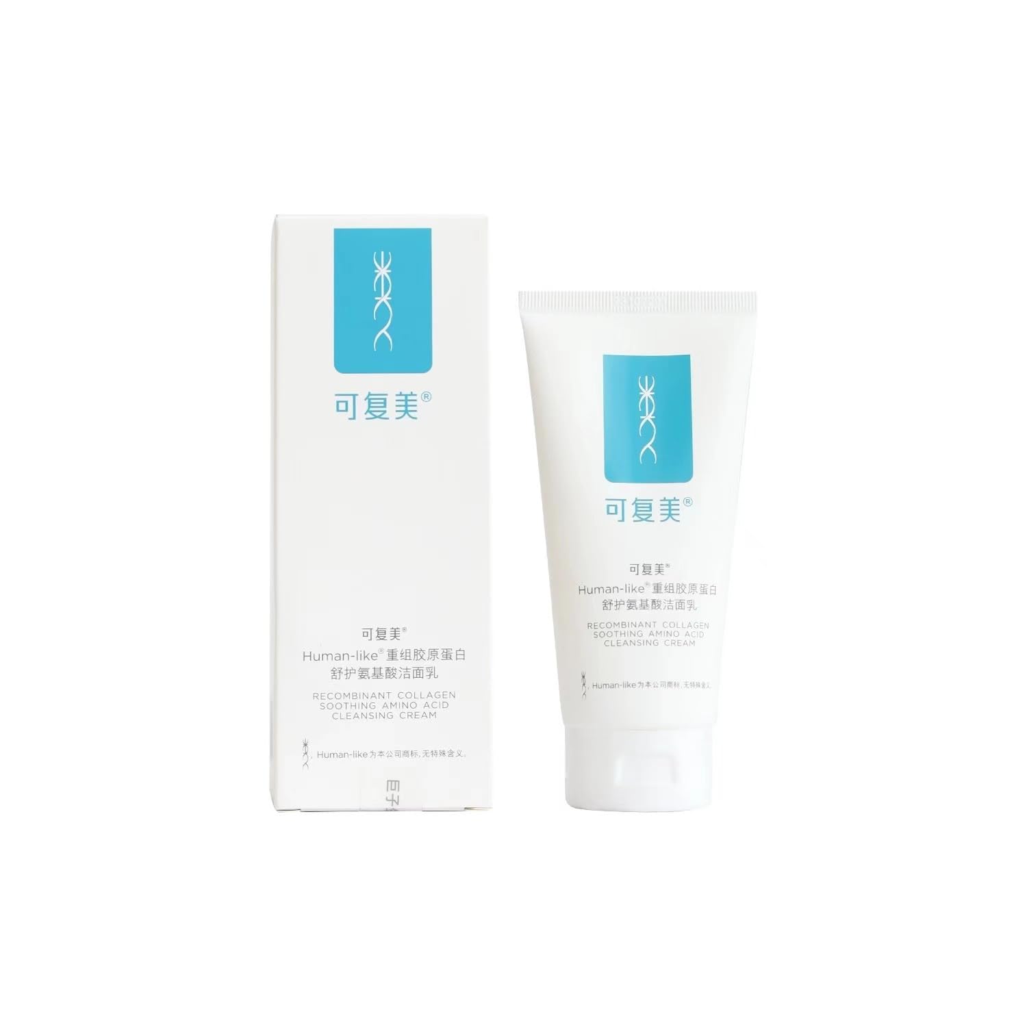 Gentle Amino Acid Cleansing Cream with Human-Like Collagen - 4.23 oz Soothing Face Wash for All Skin Types | Hydrating & Calming Daily Cleanser for Sensitive, Dry & Acne-Prone Skin - Perfect for Morning & Night Skincare Routine