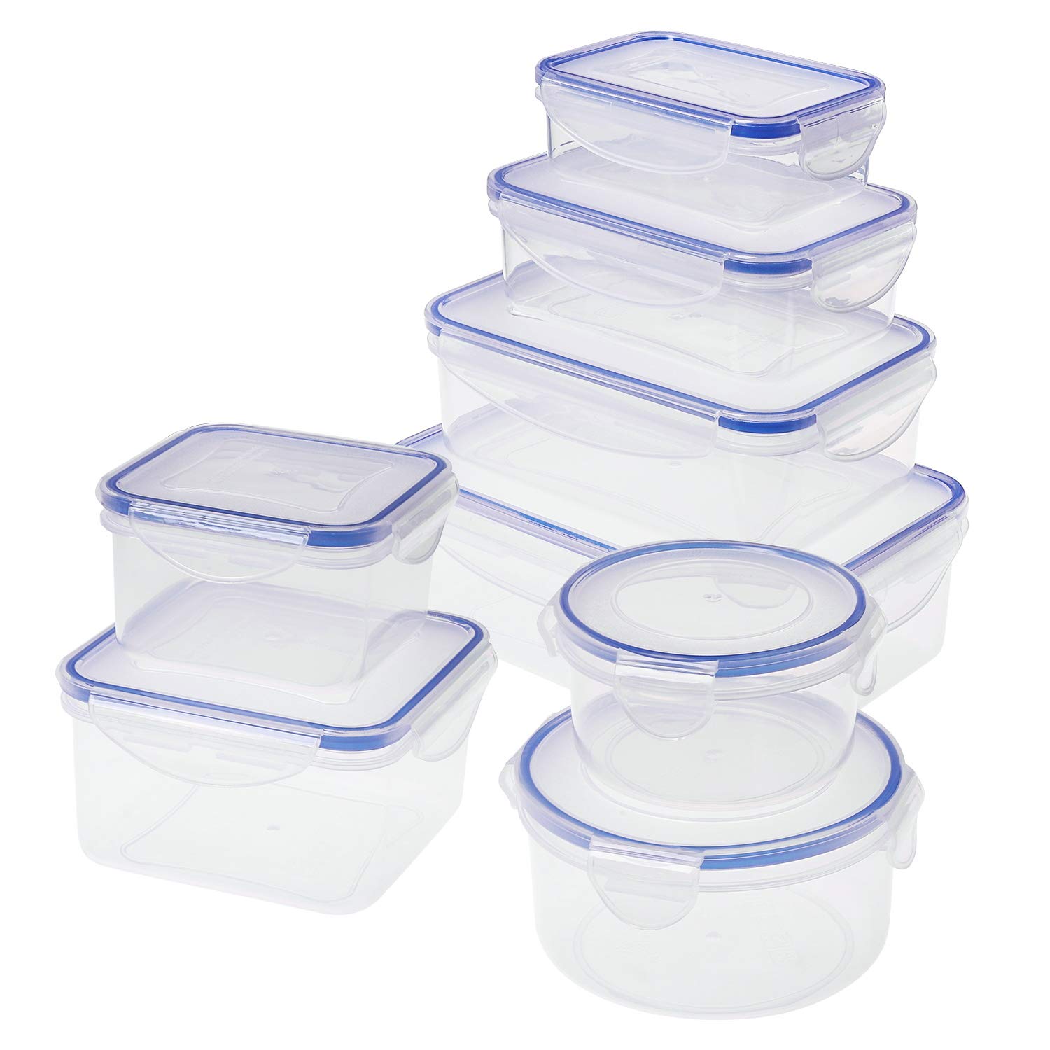 SIKITUT 8-Pack Airtight Food Storage Containers with Lids - BPA-Free Plastic Kitchen Organizers for Dry Food, Snacks, Meal Prep & Leftovers | Leakproof, Stackable & Space-Saving Design for Pantry, Fridge & Freezer