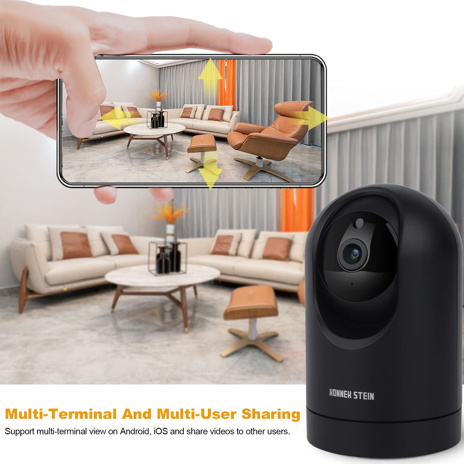 2K Wireless Indoor Security Camera with AI Human Motion Detection, 2.4G/5G Dual-Band WiFi, Two-Way Audio & Night Vision - Smart Home IP Camera for Baby/Pet Monitoring & App Remote Control (Black)