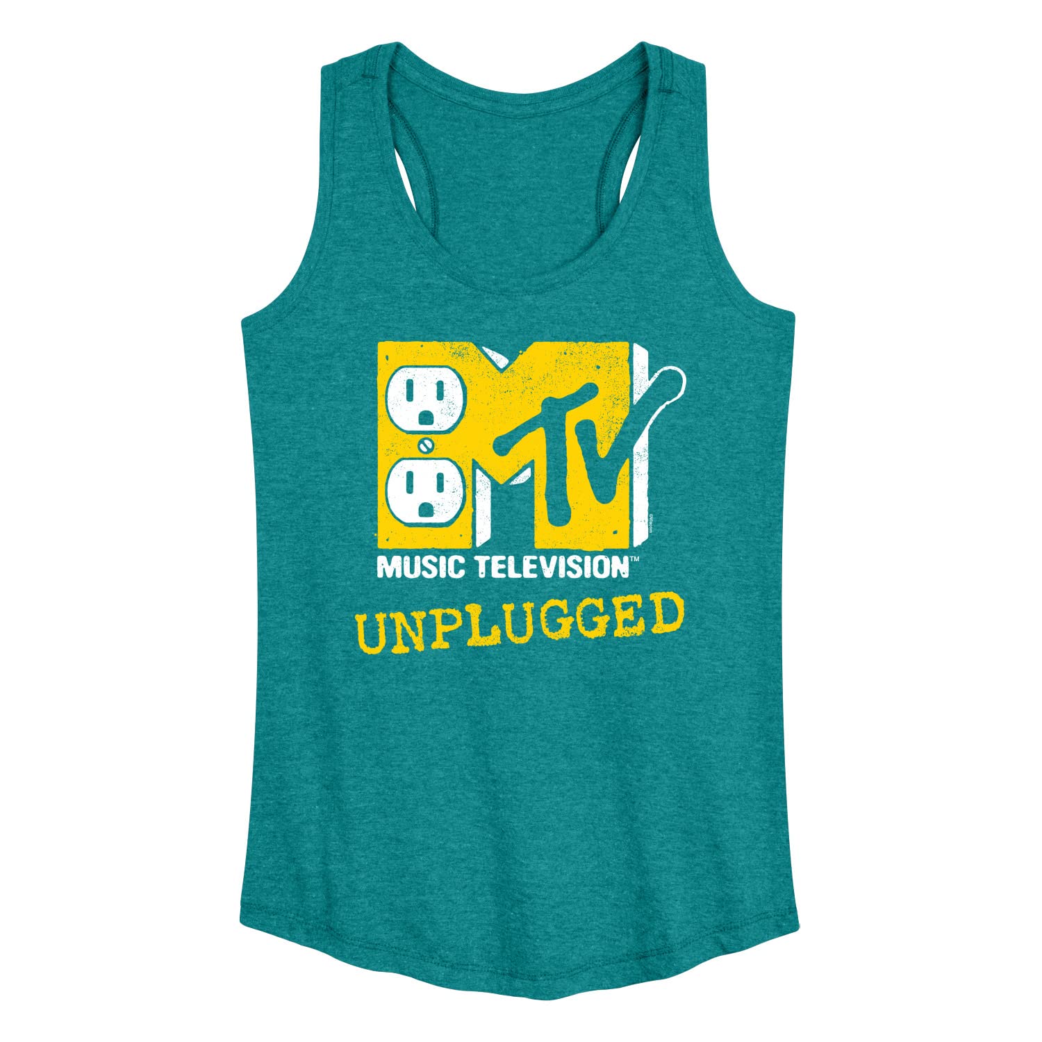 MTV Unplugged Women's Racerback Tank Top - Hybrid Apparel - Soft & Breathable Workout Top for Yoga, Gym & Summer Fashion